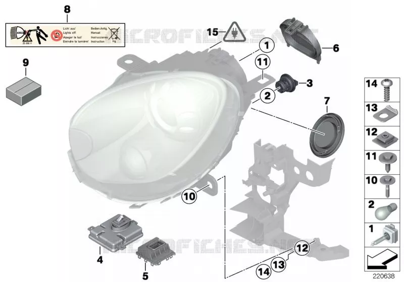 Pièces détachées projecteur xénon MINI MINI COOPER S 2010 Cooper S N Cooper S