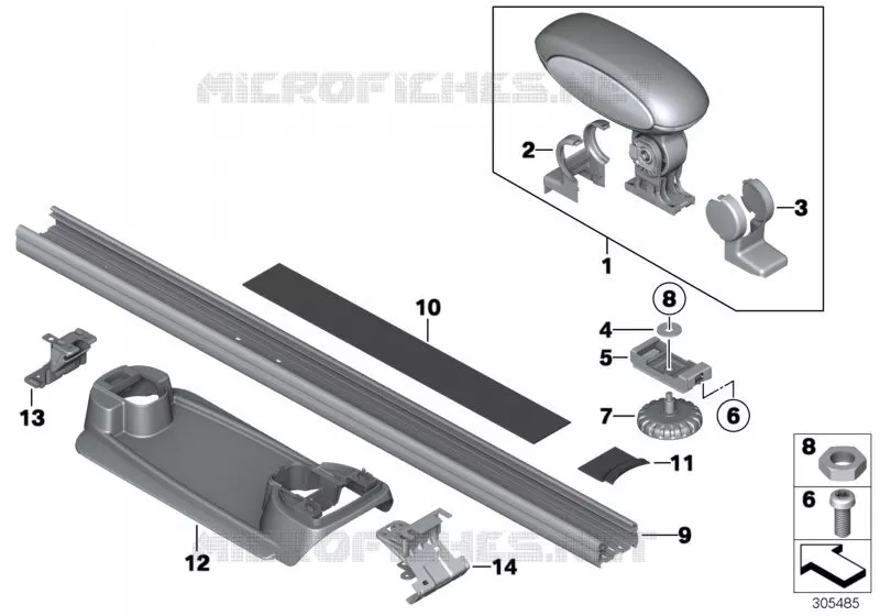 Post-équipement accoudoir central arr. MINI MINI COOPER SD 2010 Cooper SD N Cooper SD