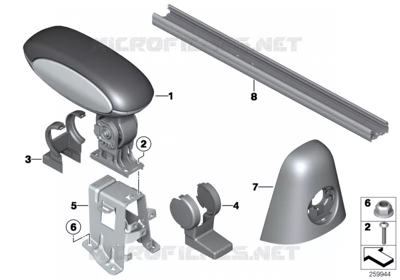 Post-équipement accoudoir central avant MINI MINI JOHN COOPER WORKS 2011 JCW ALL4 N JCW ALL4