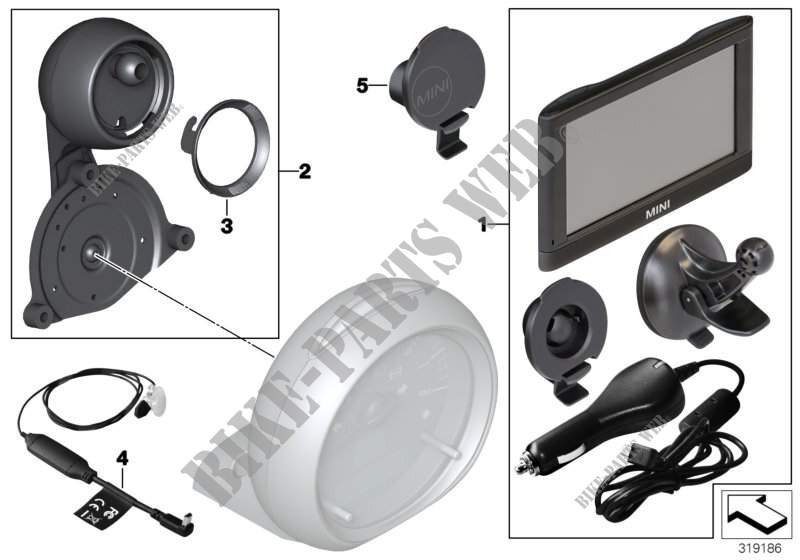 Post équipt MINI Navigation Portable XL pour MINI Cooper ALL4 de 2012