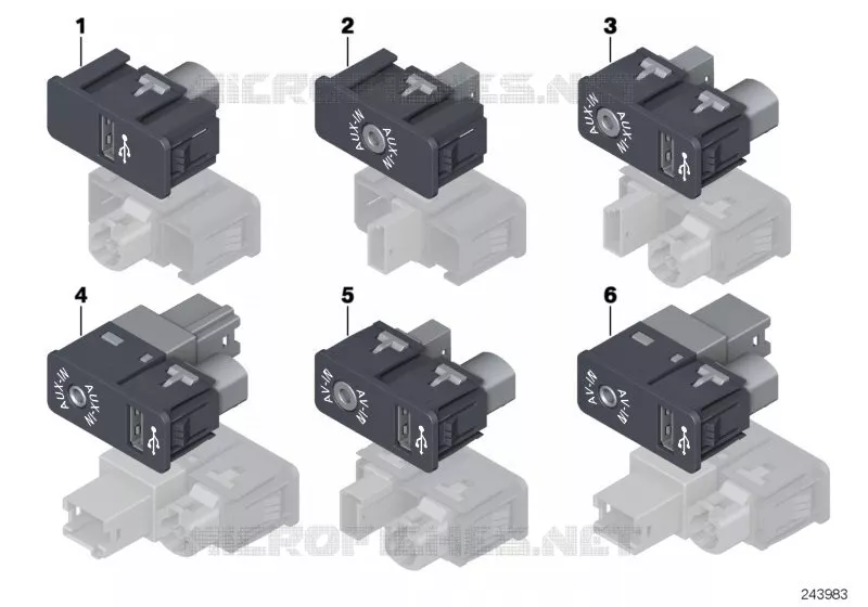 Prises USB / AUX-IN / AV-IN MINI MINI COOPER 2013 Cooper ALL4 N Cooper ALL4