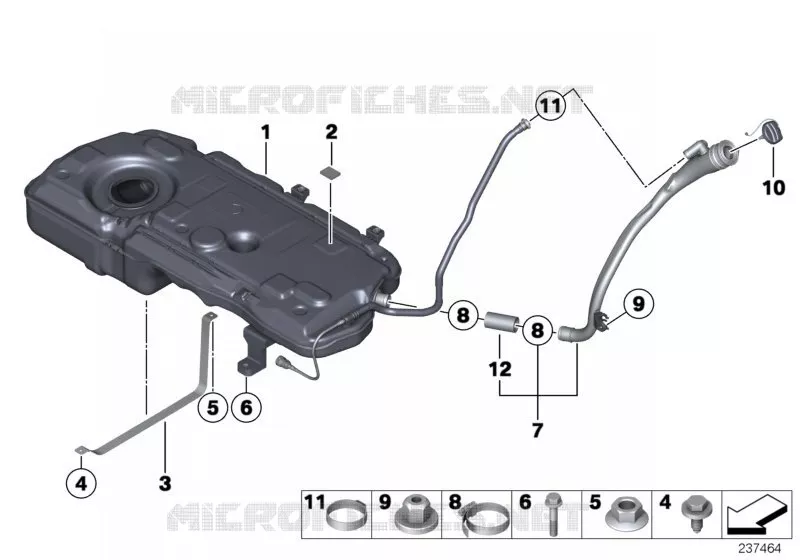 Réservoir de carburant / pièces fixation MINI MINI COOPER D 2013 Cooper D 2.0 N Cooper D 2.0