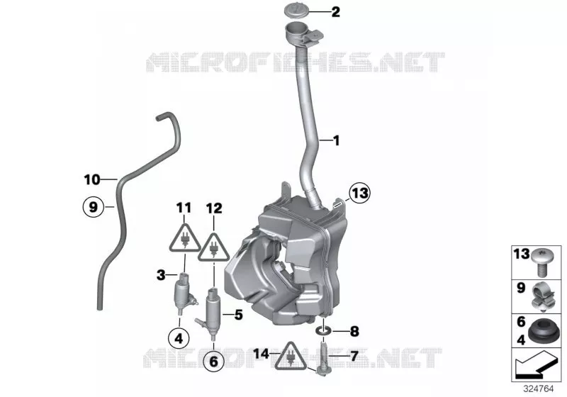 Réservoir lave-glace/lave-phares MINI MINI COOPER 2008 Cooper N Cooper