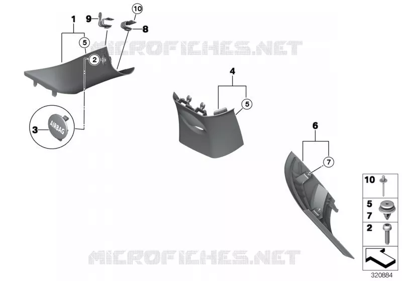 Revêtement A- / B- / C-Montant MINI MINI COOPER D 2012 Cooper D 2.0 N Cooper D 2.0