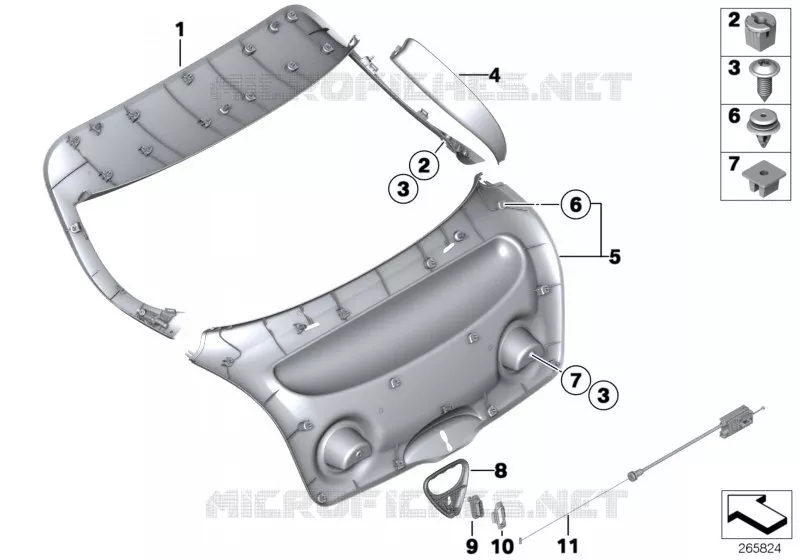 Revetement de couverture de coffre MINI MINI COOPER 2011 Cooper N Cooper