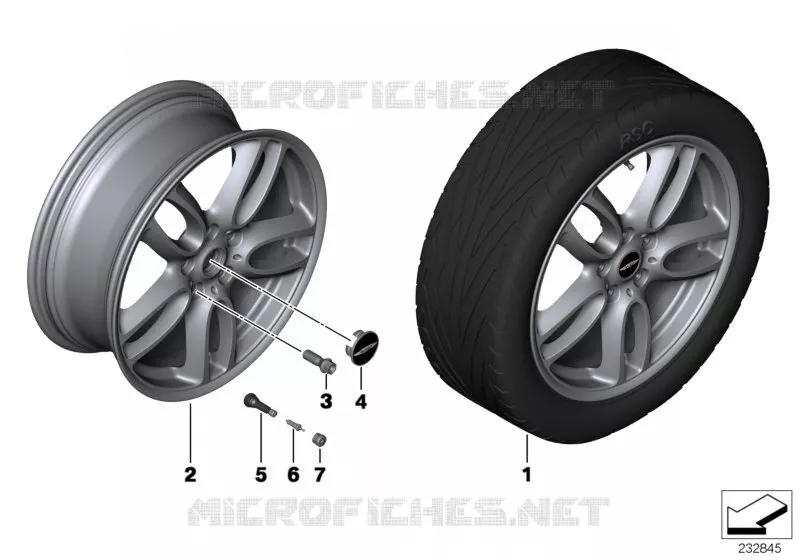 Roue AL JCW Double Spoke R129 MINI MINI COOPER D 2010 Cooper D ALL4 1.6 N Cooper D ALL4 1.6