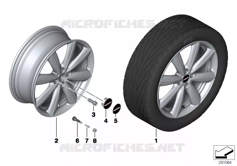 Roue AL JCW V-Spoke R133 MINI MINI COOPER 2000 Cooper N Cooper