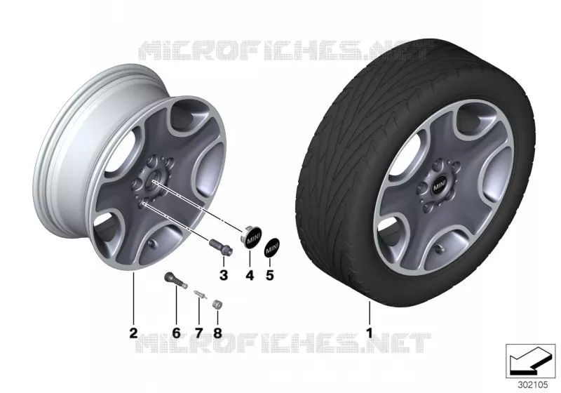 Roue AL MINI 5-Hole Black Star 138 MINI MINI COOPER D 2012 Cooper D ALL4 1.6 N Cooper D ALL4 1.6
