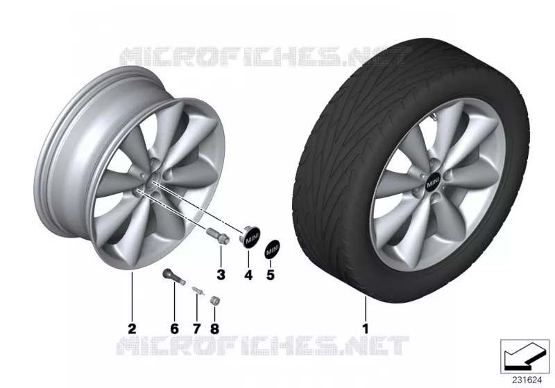 Roue AL MINI Conical Spoke 121 MINI MINI COOPER 2005 Cooper N Cooper