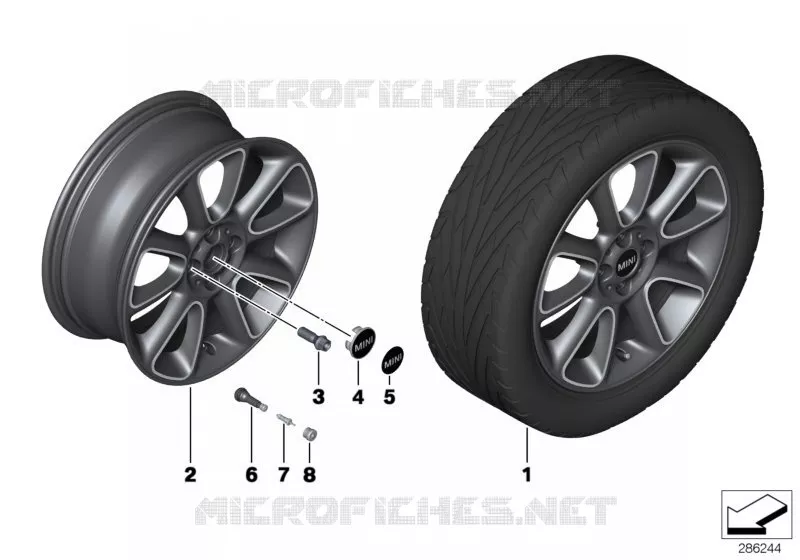 Roue AL MINI Sandblast Turned 132 MINI MINI COOPER D 2005 Cooper D N Cooper D
