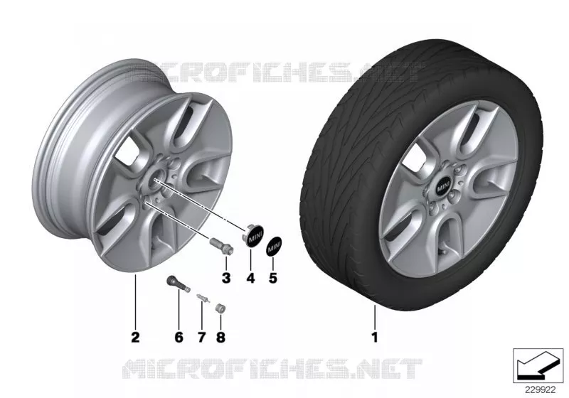 Roue AL MINI Tunnel Spoke 125 MINI MINI COOPER S 2012 Cooper S ALL4 N Cooper S ALL4