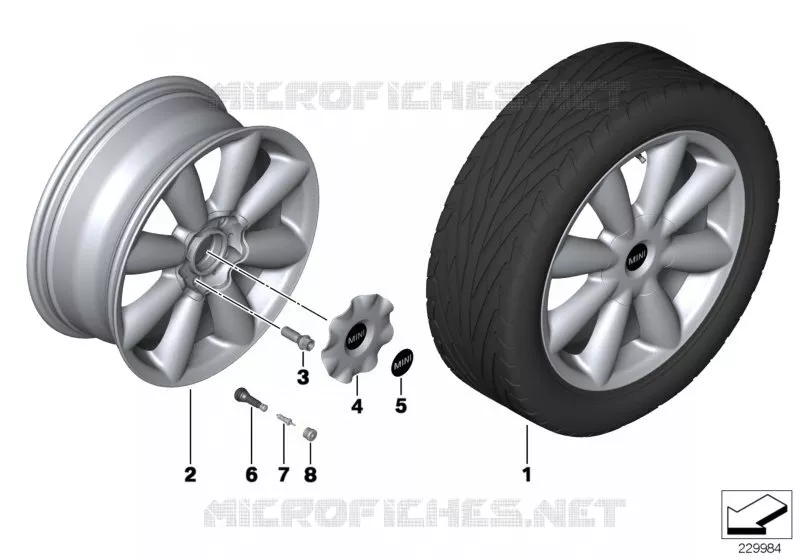 Roue AL MINI Turbo Fan 126 MINI MINI COOPER D 2010 Cooper D 2.0 N Cooper D 2.0