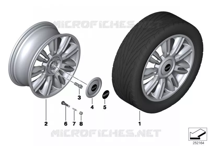 Roue AL MINI Twin Blade Spoke 130 MINI MINI COOPER S 2009 Cooper S N Cooper S
