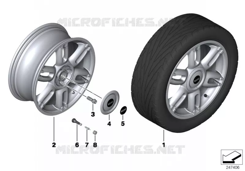 Roue AL MINI Twin Spoke 128 MINI MINI ONE 2005 One N One