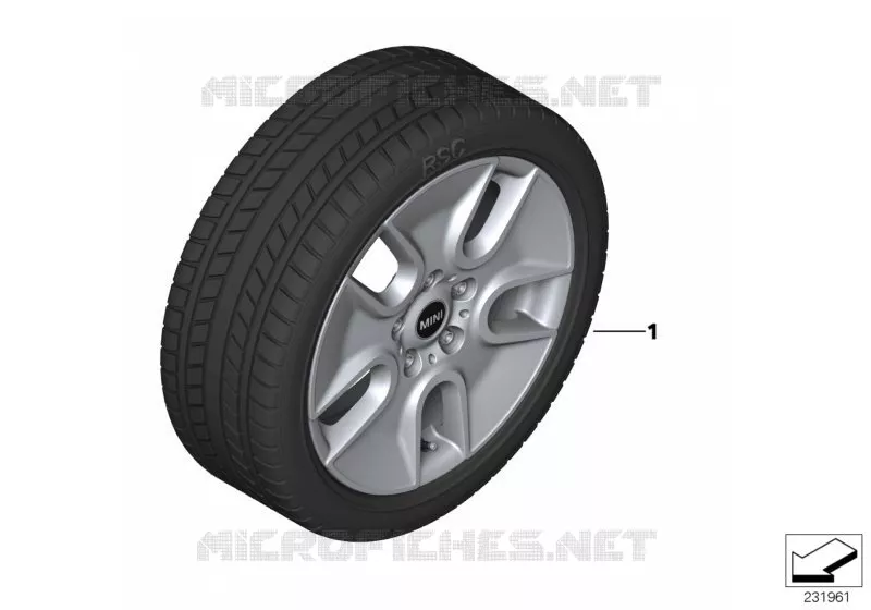 Roue hiver compl.Tunnel Spoke R125-17