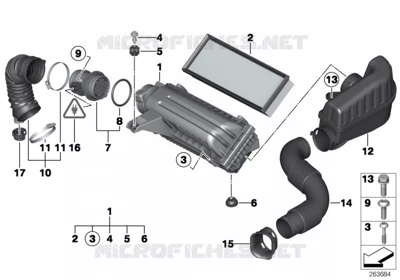 Silencieux dadmission/Filtre/HFM MINI MINI COOPER 2008 Cooper N Cooper
