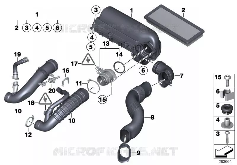 Silencieux dadmission/Filtre/HFM MINI MINI COOPER S 2010 Cooper S N Cooper S