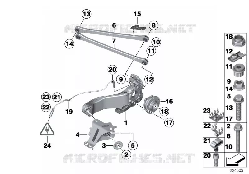 Support essieu AR,susp. roue,roulem.roue MINI MINI COOPER S 2012 Cooper S ALL4 N Cooper S ALL4