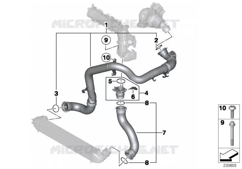 Syst.daspir.-tube dair suralimente/AGR MINI MINI COOPER D 2010 Cooper D 2.0 N Cooper D 2.0