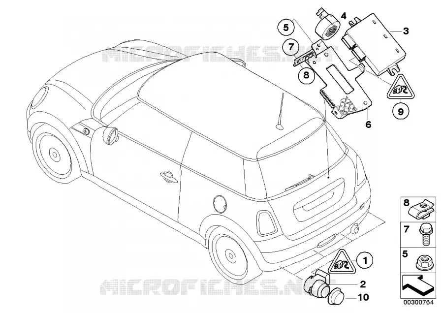 Système daide au stationnement (PDC) MINI MINI COOPER S 2007 Cooper S N Cooper S