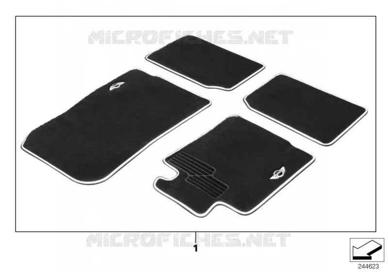 Tapis sol textiles avec prot. antiusure MINI MINI COOPER D 2012 Cooper D 2.0 N Cooper D 2.0