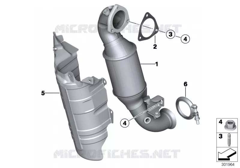 Tuyau déchappement avec pot catalytique MINI MINI JOHN COOPER WORKS 2007 Coop.S JCW N Coop.S JCW