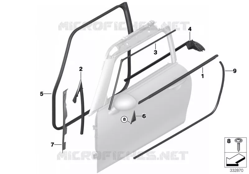 Caches et joints porte avant MINI MINI JOHN COOPER WORKS 2016 JCW N JCW