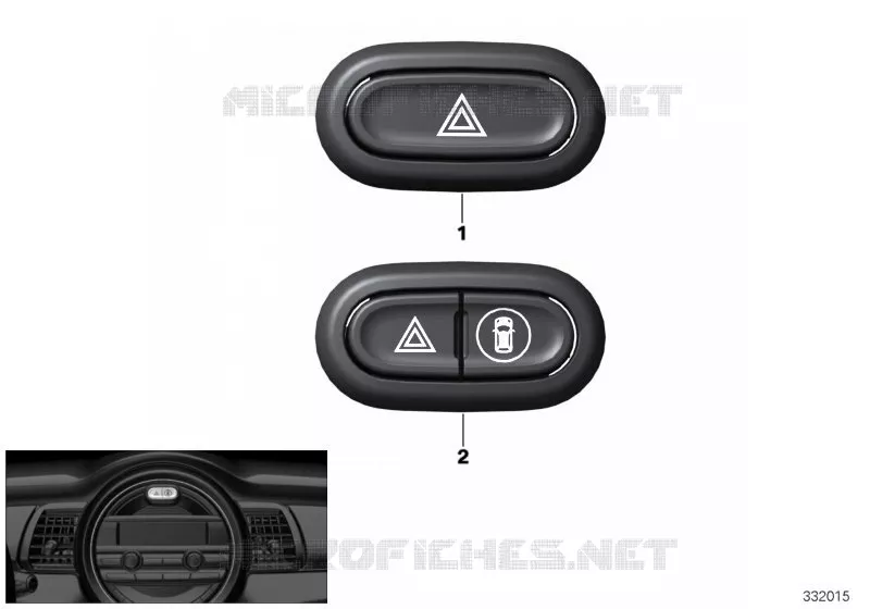 Commutateur feux détresse/aide conduite MINI MINI COOPER SD 2019 Cooper SD N Cooper SD