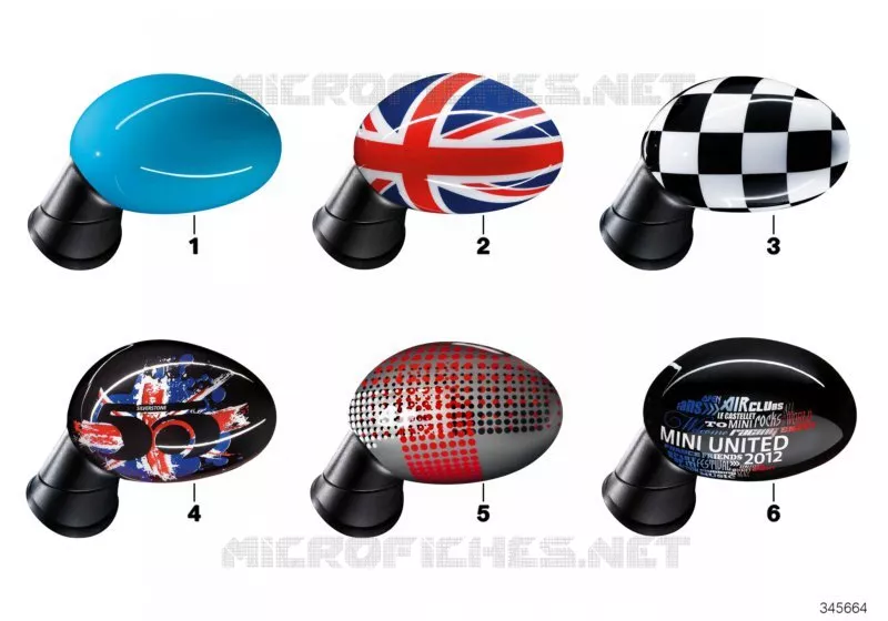 Coques rétr.ext.teinte carr.- R5x, R6x MINI MINI ONE 2002 One 1.4i N One 1.4i