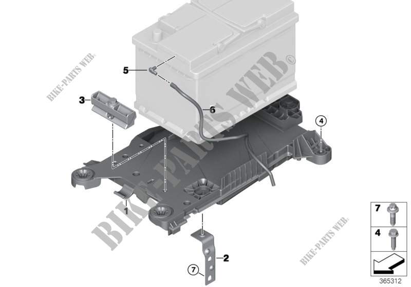 Fixation batterie et pièces amovibles pour MINI Cooper de 2013