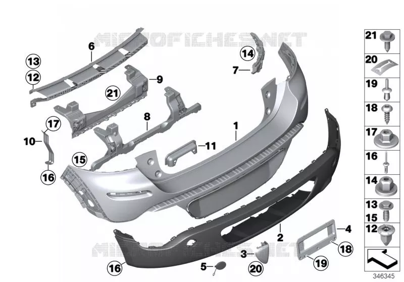 Garniture arrière MINI MINI COOPER 2013 Cooper ALL4 N Cooper ALL4