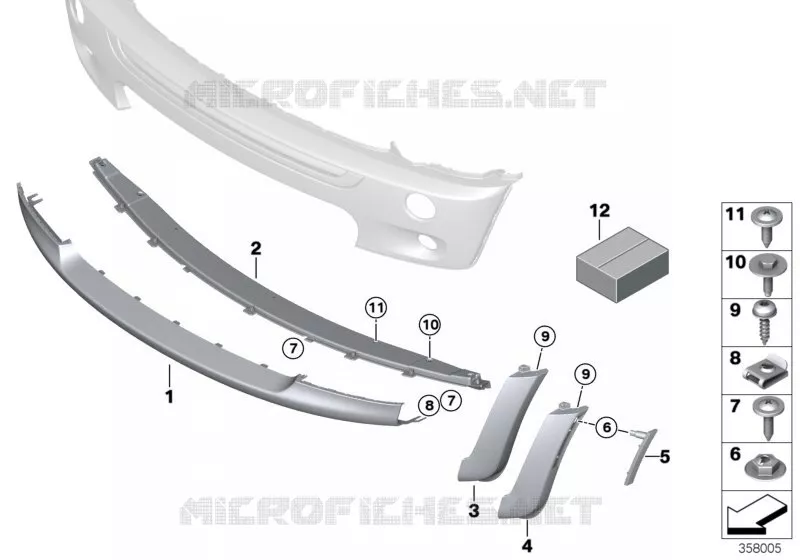 Garniture éléments enjoliveurs avant MINI MINI COOPER S 2002 Cooper S N Cooper S