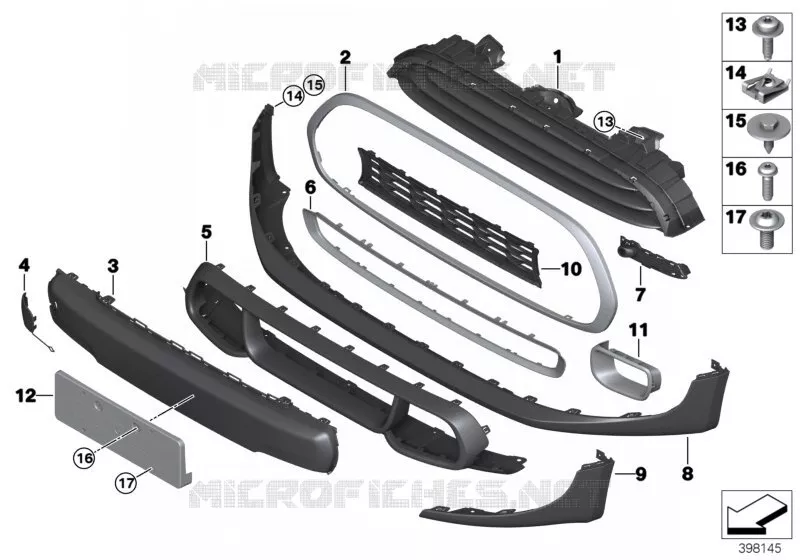 Garniture éléments enjoliveurs avant MINI MINI ONE FIRST 2013 One First N One First