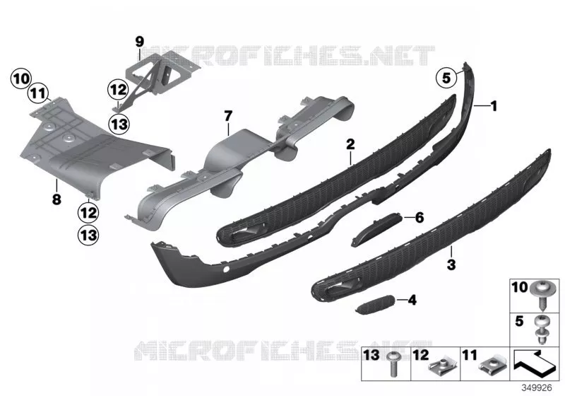 Habillage éléments décoratifs arrière MINI MINI COOPER S 2007 Cooper S N Cooper S