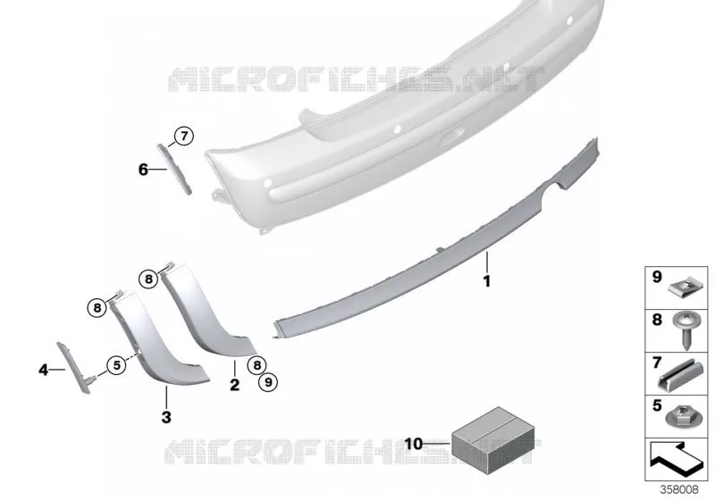 Habillage éléments décoratifs arrière MINI MINI ONE D 2002 One D N One D