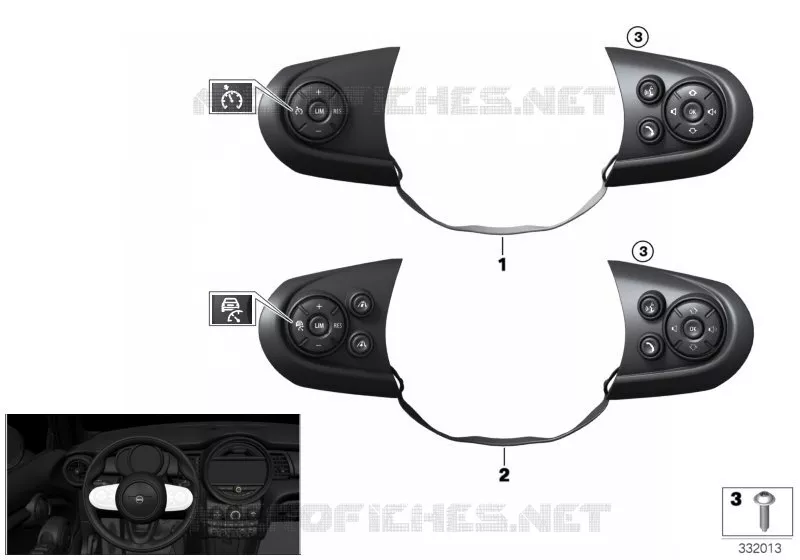 Interrupteur volant multifonction sport MINI MINI ONE FIRST 2013 One First N One First