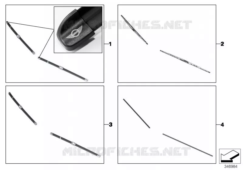 Jeu raclettes essuie-glace MINI MINI COOPER SD 2010 Cooper SD N Cooper SD