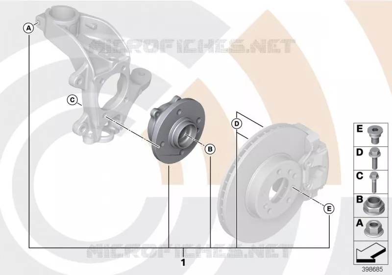 Kit réparation roulement de roue avant MINI MINI COOPER D 2010 Cooper D 1.6 N Cooper D 1.6
