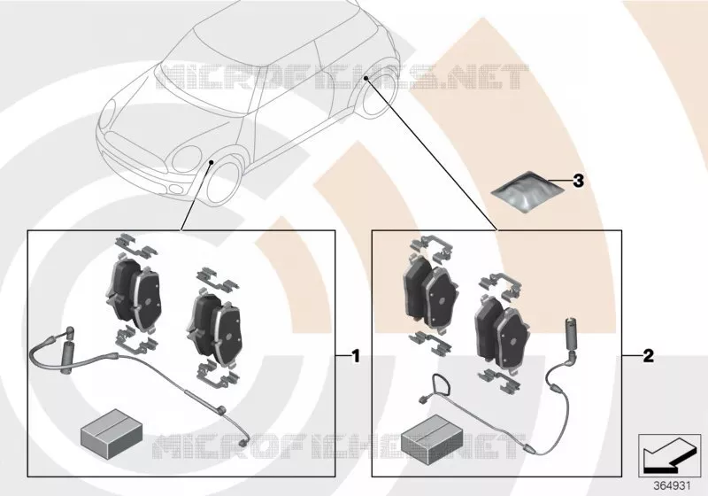 Kit service plaquettes frein/Value Line MINI MINI COOPER 2008 Cooper N Cooper