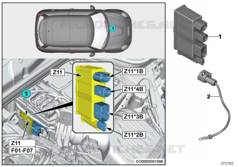 Module dalimentation intégré Z11 MINI MINI COOPER 2016 Cooper N Cooper