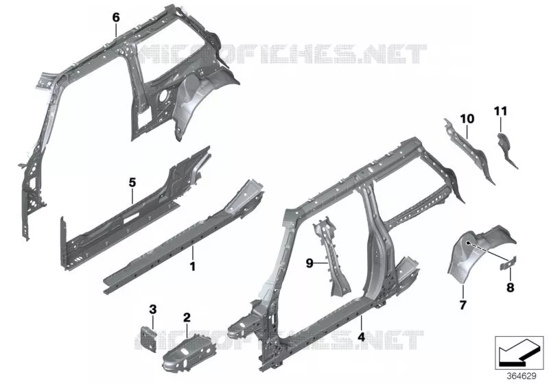 Nervure laterale-pieces separees MINI MINI COOPER 2018 Cooper N Cooper