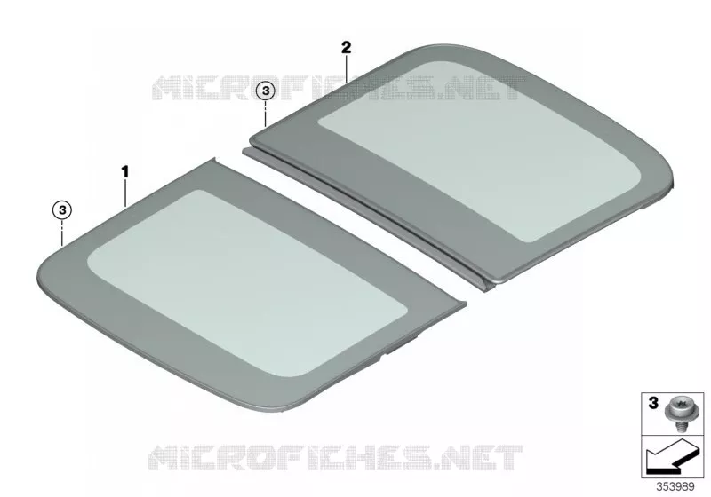 Panneau en verre toit panoramique MINI MINI ONE D 2017 One D N One D