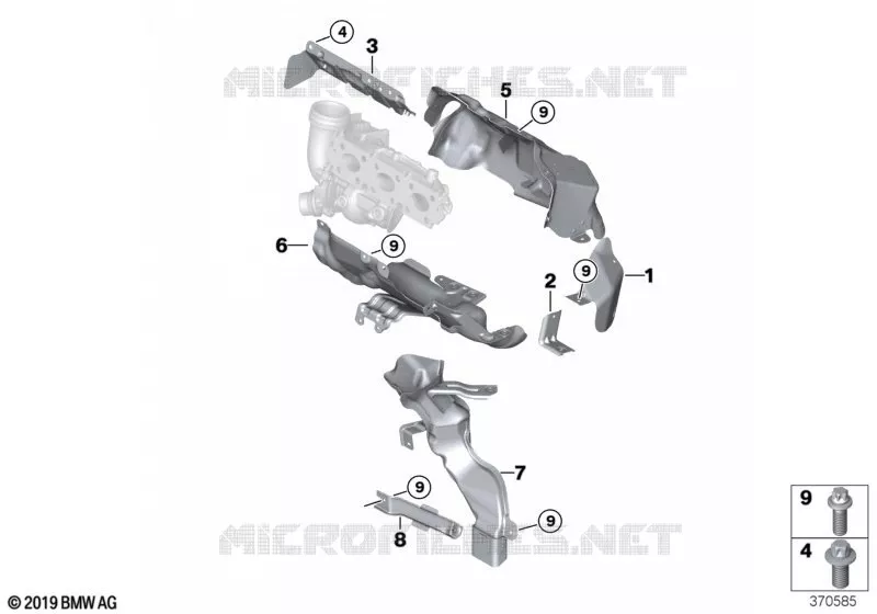 Pare-chaleur pour turbocompresseur MINI MINI COOPER 2015 Cooper ALL4 N Cooper ALL4
