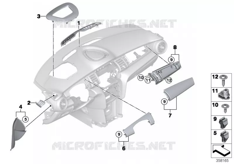 Pièces accolée.planche bord, partie sup. MINI MINI COOPER SD 2014 Cooper SD N Cooper SD