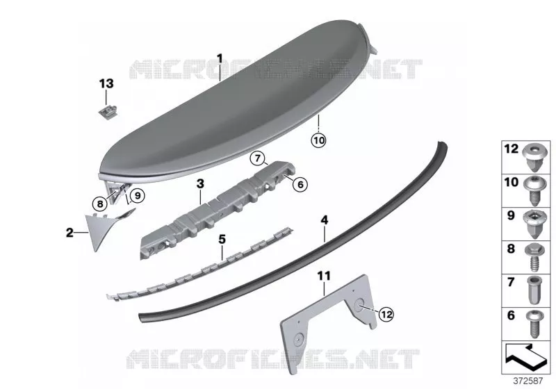 Pièces accolées couvercle coffre/hayon MINI MINI COOPER SD 2017 Cooper SD N Cooper SD