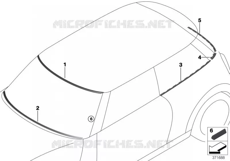 Pièces accolées vitrage MINI MINI ONE FIRST 2016 One First N One First