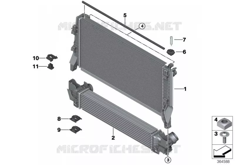 Pièces de fixation radiateur MINI MINI COOPER SD 2013 Cooper SD N Cooper SD