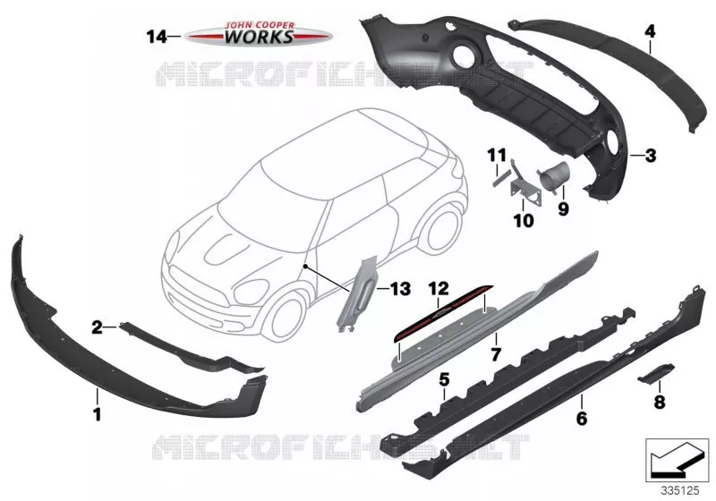 Post-équipement kit aéro JCW MINI MINI COOPER S 2012 Cooper S N Cooper S