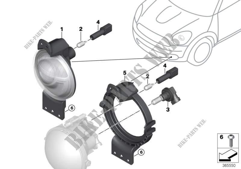 Projecteur de bouclier pare chocs pour MINI Cooper ALL4 de 2012
