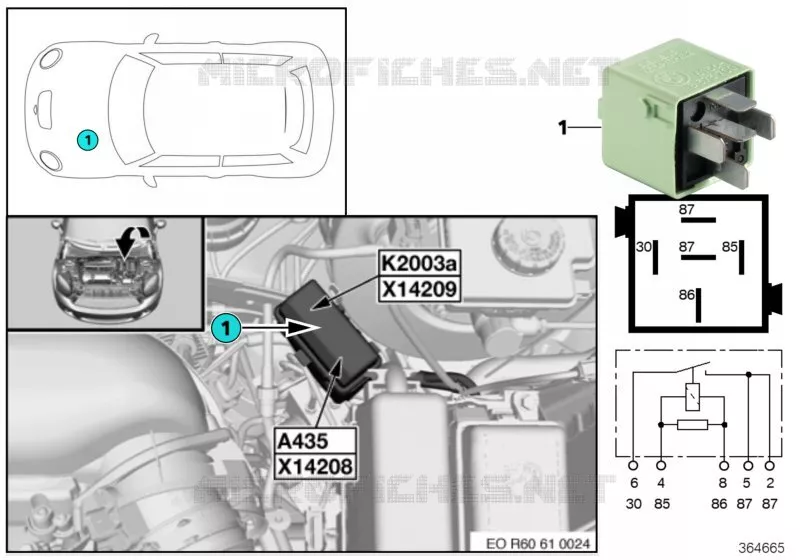 Relais DDE K2003a MINI MINI COOPER D 2010 Cooper D ALL4 2.0 N Cooper D ALL4 2.0